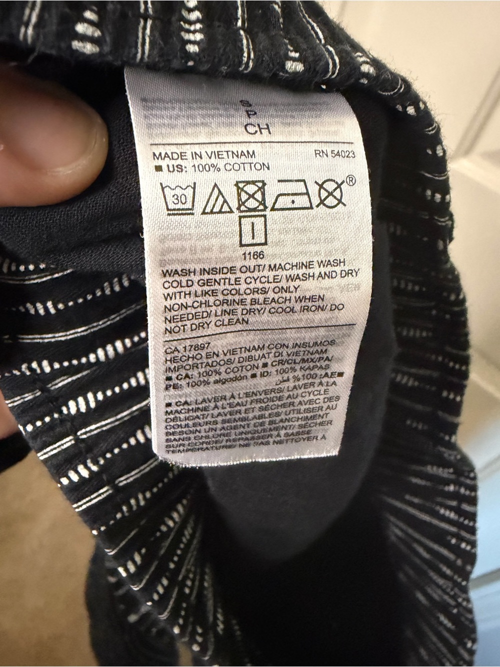 Old Navy Black and White Striped Pull-On Pants - Picture 5 of 5